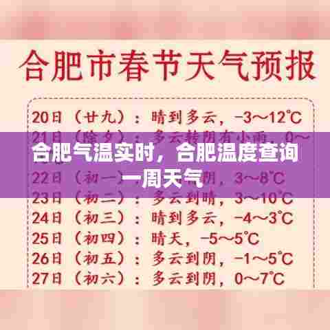 合肥气温实时，合肥温度查询一周天气 