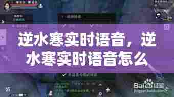 逆水寒实时语音，逆水寒实时语音怎么设置 