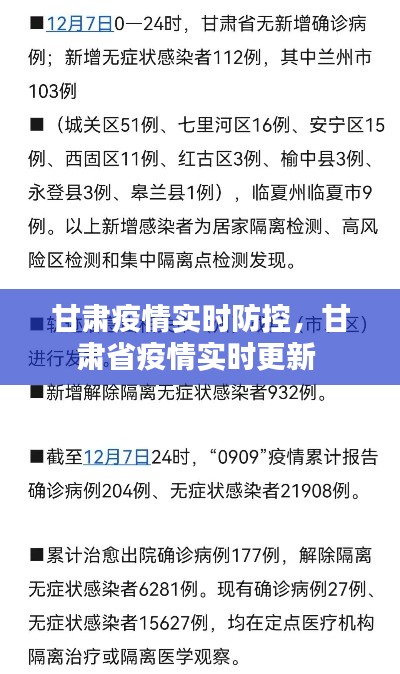 甘肃疫情实时防控，甘肃省疫情实时更新 