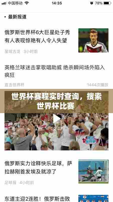 世界杯赛程实时查询，搜索世界杯比赛 