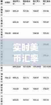 实时美币汇率，实时美币汇率走势 