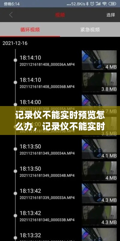 记录仪不能实时预览怎么办，记录仪不能实时预览怎么办呀 