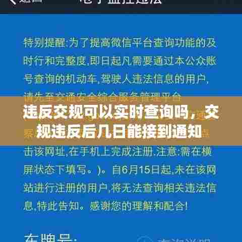 违反交规可以实时查询吗，交规违反后几日能接到通知 