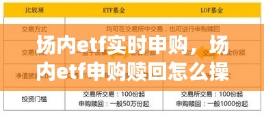 场内etf实时申购，场内etf申购赎回怎么操作 