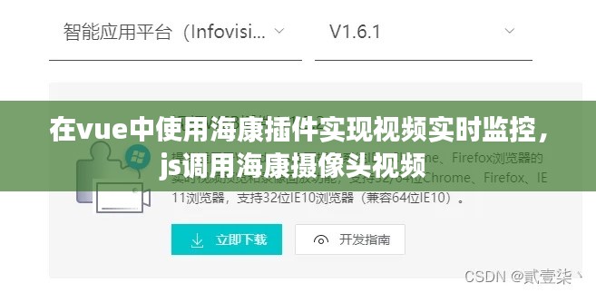 在vue中使用海康插件实现视频实时监控，js调用海康摄像头视频 