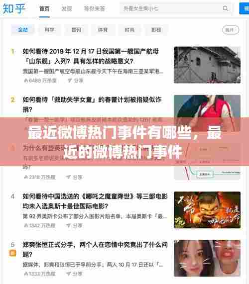 最近微博热门事件有哪些，最近的微博热门事件 