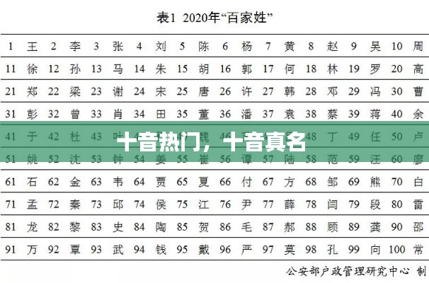 十音热门，十音真名 
