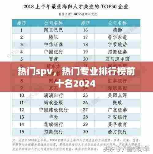 热门spv，热门专业排行榜前十名2024 