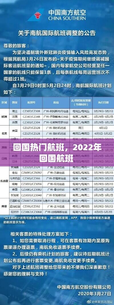 回国热门航班，2022年回国航班 