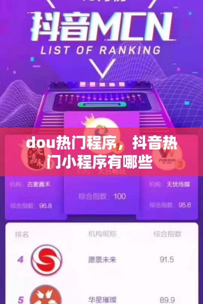 dou热门程序，抖音热门小程序有哪些 