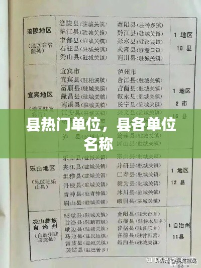 县热门单位，县各单位名称 