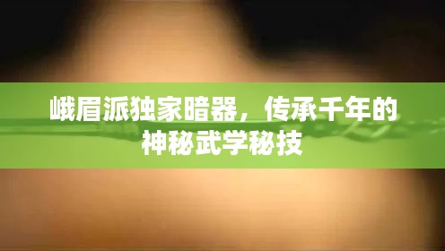 峨眉派独家暗器，传承千年的神秘武学秘技