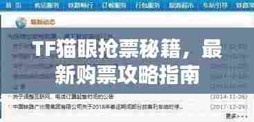 TF猫眼抢票秘籍，最新购票攻略指南