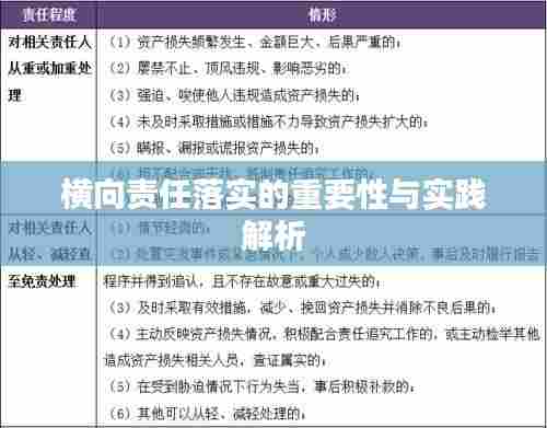 横向责任落实的重要性与实践解析
