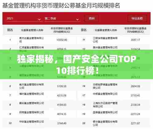 独家揭秘，国产安全公司TOP10排行榜！