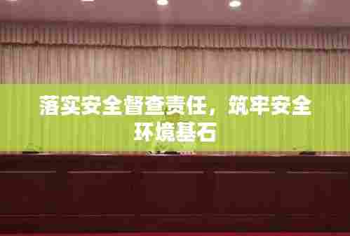 落实安全督查责任，筑牢安全环境基石