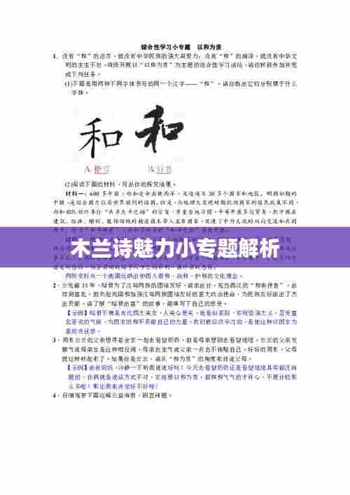 木兰诗魅力小专题解析