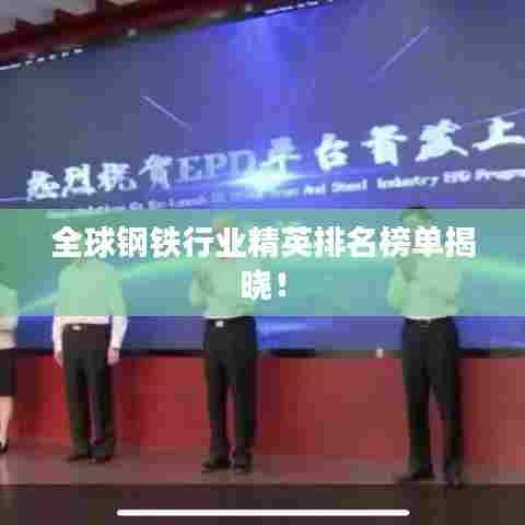 全球钢铁行业精英排名榜单揭晓！