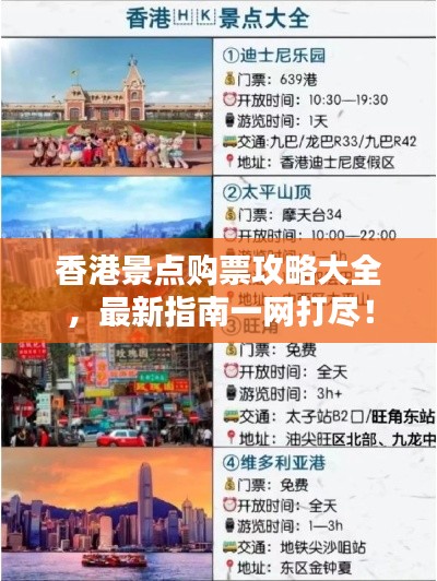 香港景点购票攻略大全，最新指南一网打尽！