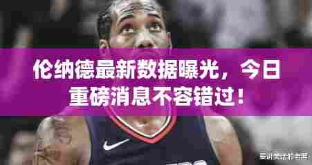 伦纳德最新数据曝光，今日重磅消息不容错过！