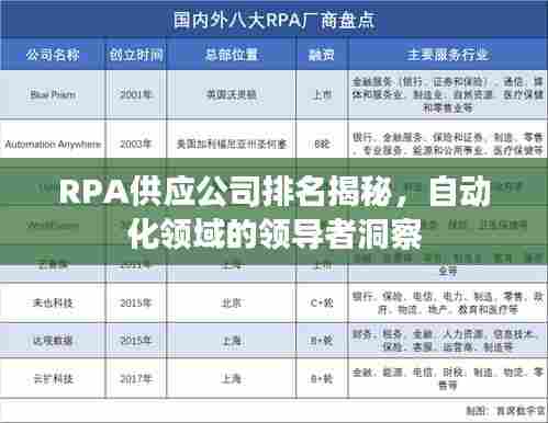 RPA供应公司排名揭秘，自动化领域的领导者洞察