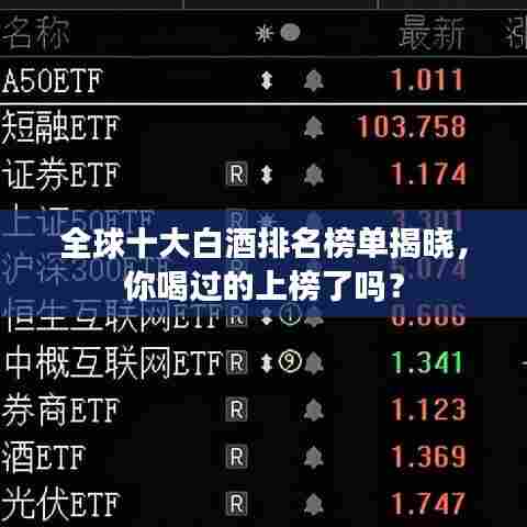 全球十大白酒排名榜单揭晓，你喝过的上榜了吗？