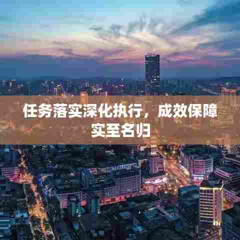 任务落实深化执行，成效保障实至名归