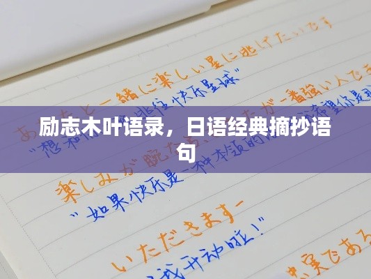 励志木叶语录，日语经典摘抄语句