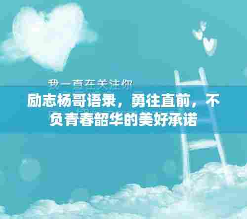 励志杨哥语录，勇往直前，不负青春韶华的美好承诺