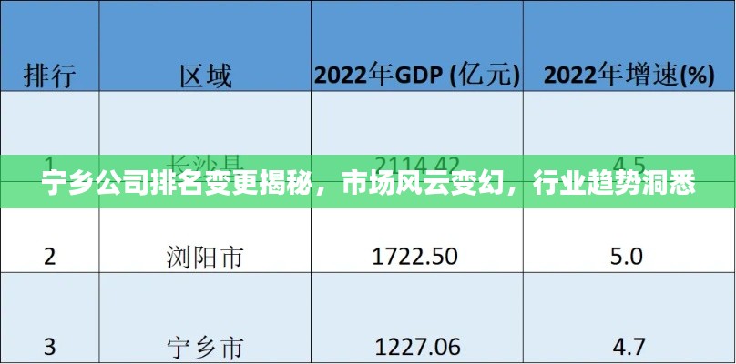 宁乡公司排名变更揭秘，市场风云变幻，行业趋势洞悉