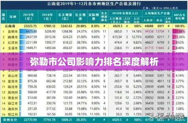 弥勒市公司影响力排名深度解析